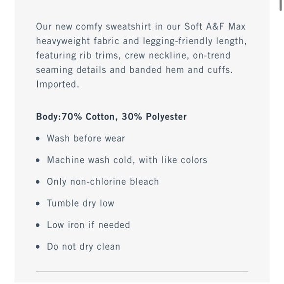 NWOT RARE Abercrombie & Fitch Soft AF Essential Crew in Blue Fog Size S - Picture 5 of 14